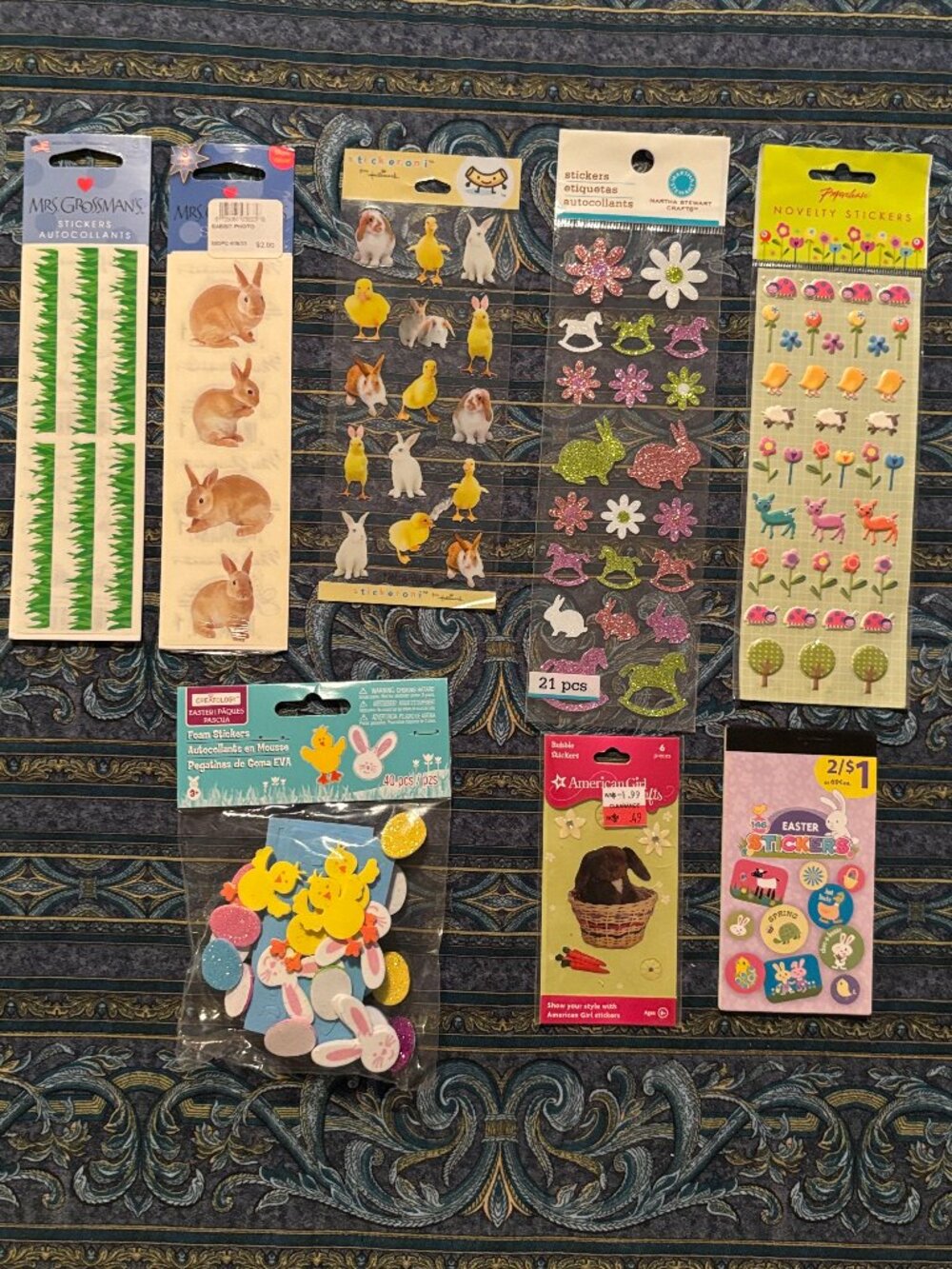 8 pk Bundle - Easter/Bunny/Spring Stickers, Scrapbooking Supplies